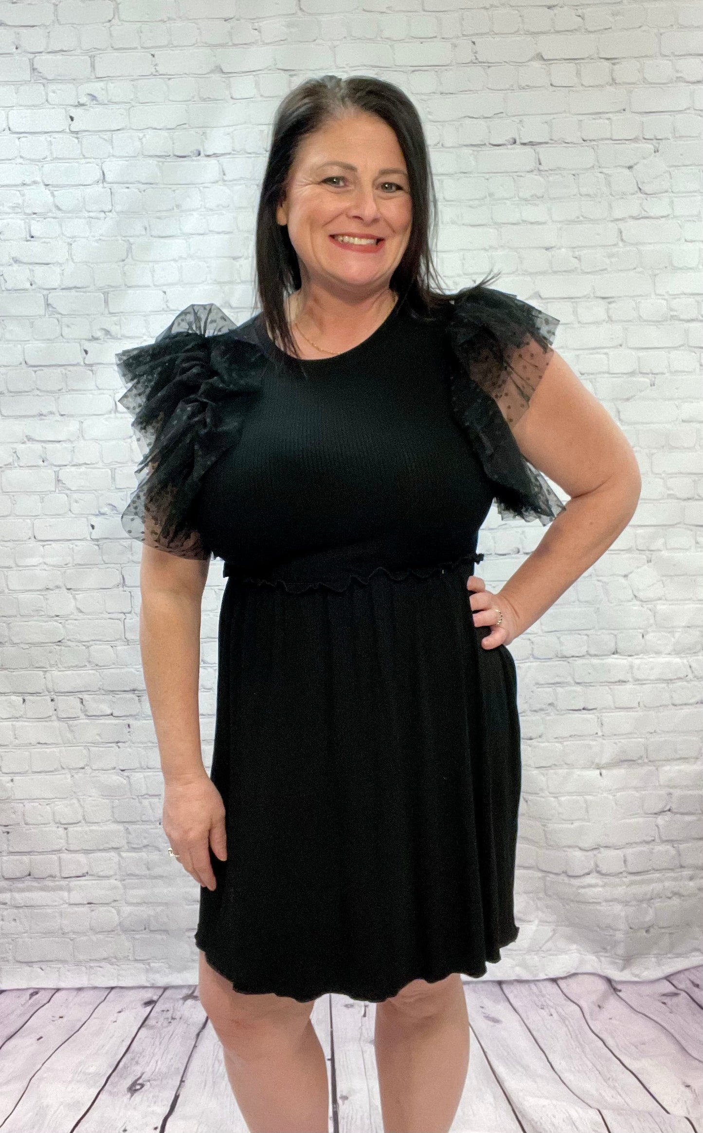 Frilly sleeve dress
