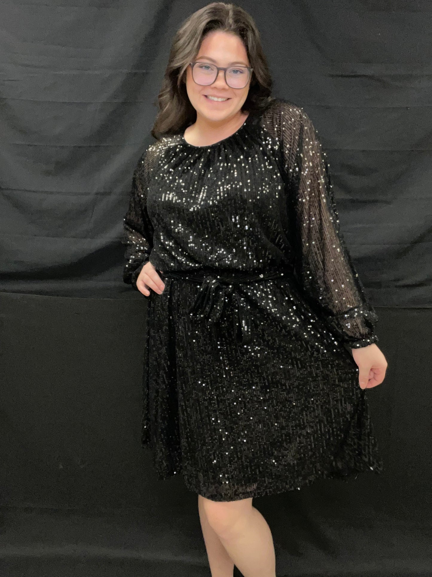 Black Sequins Dress