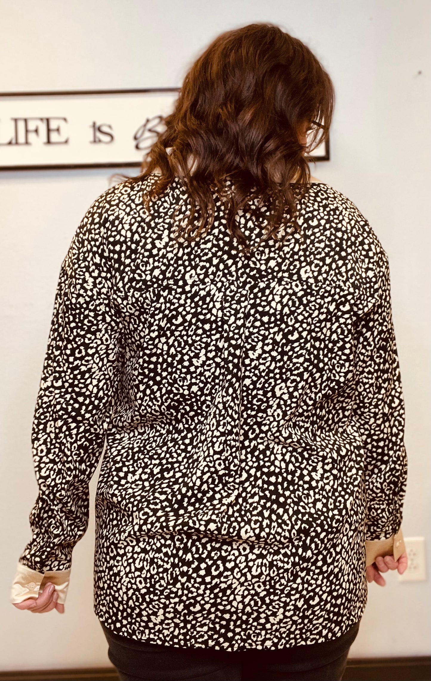 leopard print/tan accents