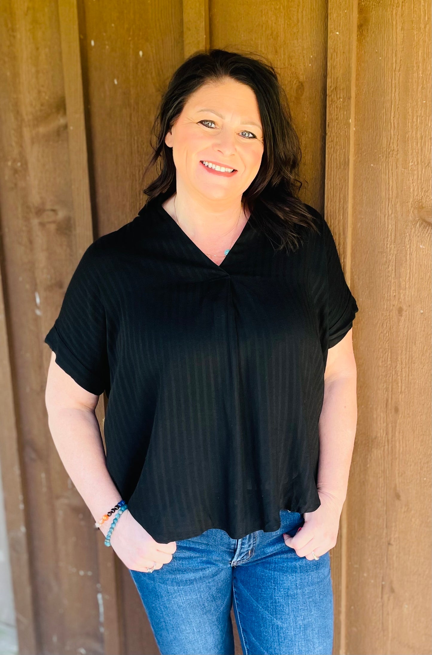 Black, Pleat in front shirt