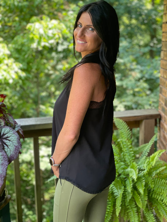 Lacy black tank