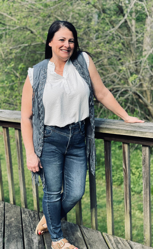 Velvet Fringe Vest