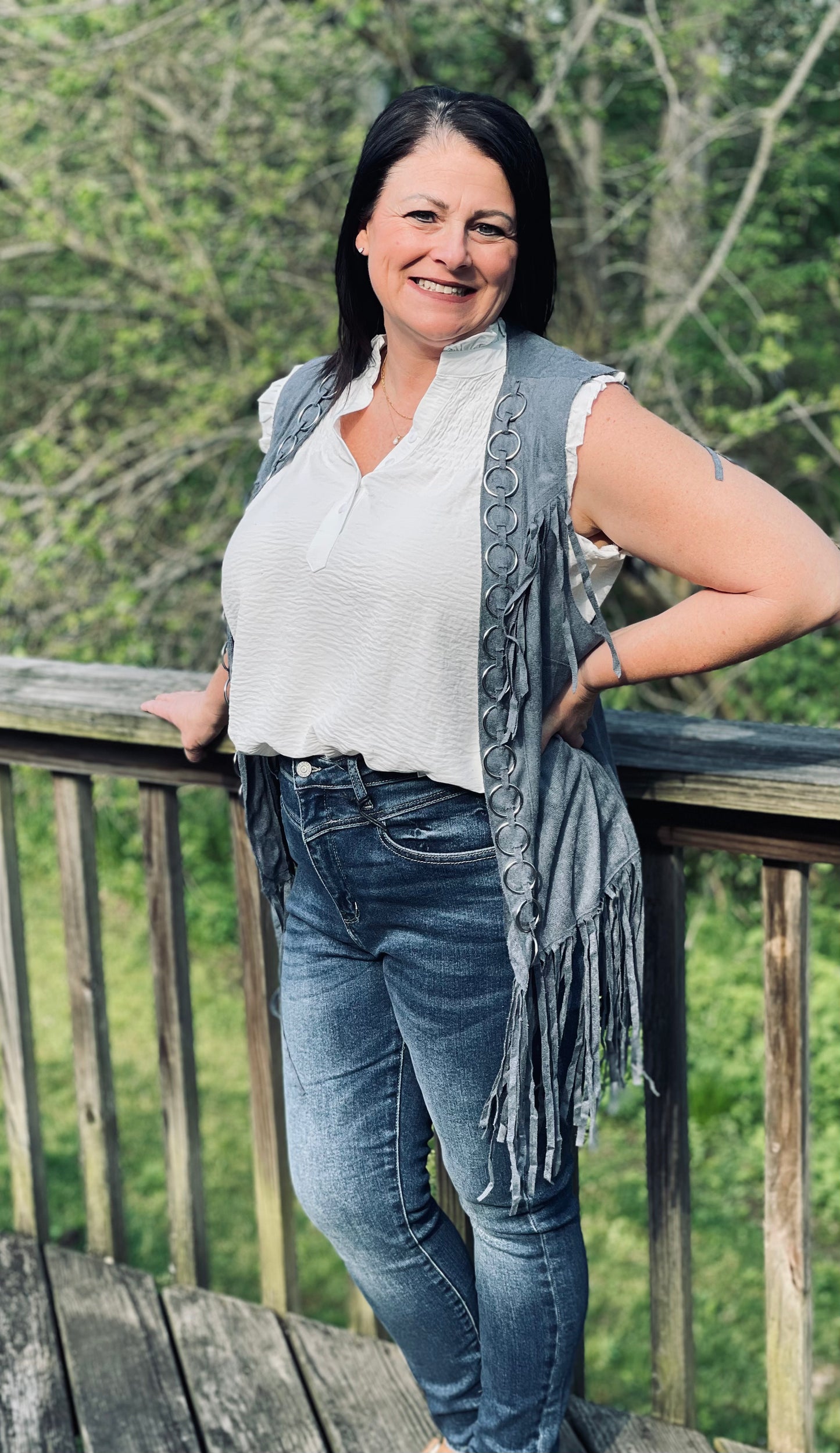 Velvet Fringe Vest