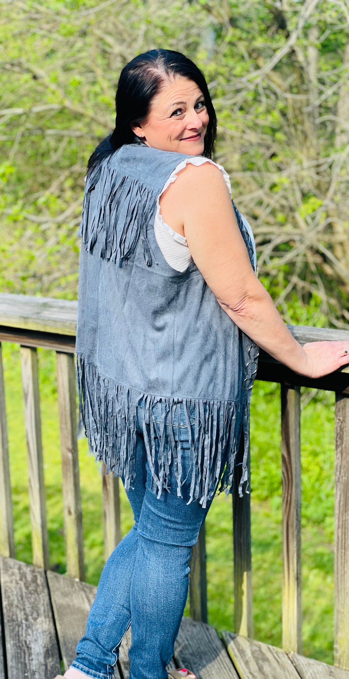 Velvet Fringe Vest