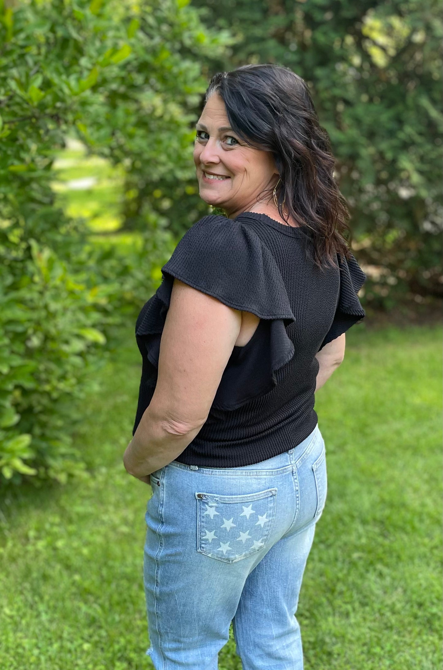 Ribbed Ruffle Top