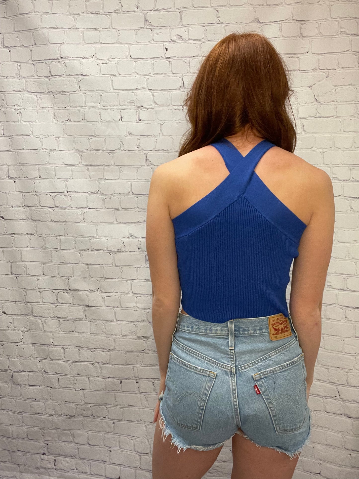 Blue halter