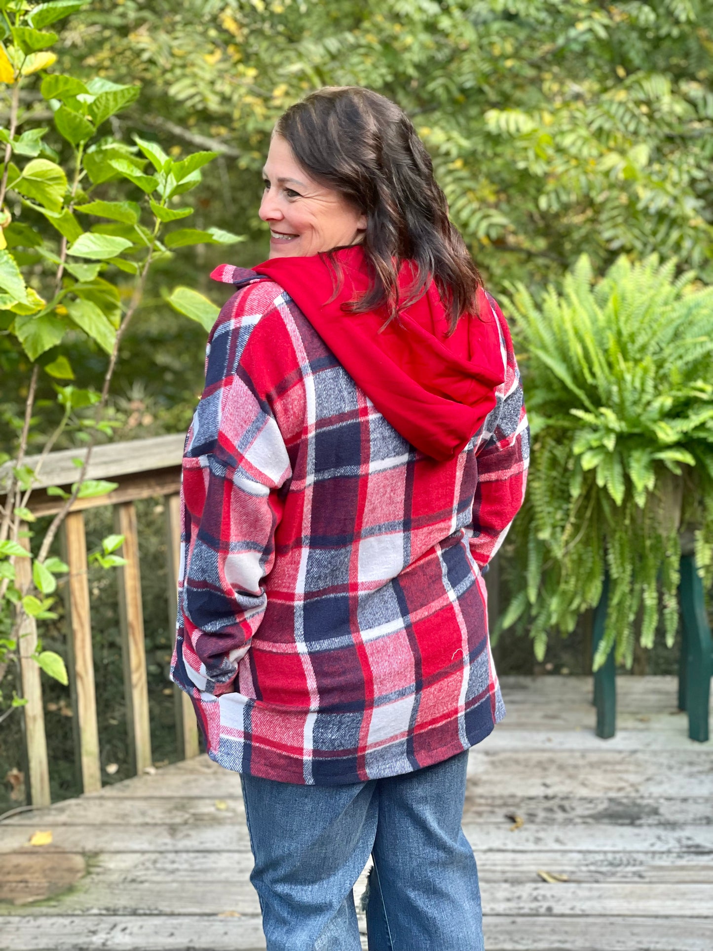 red plaid shacket