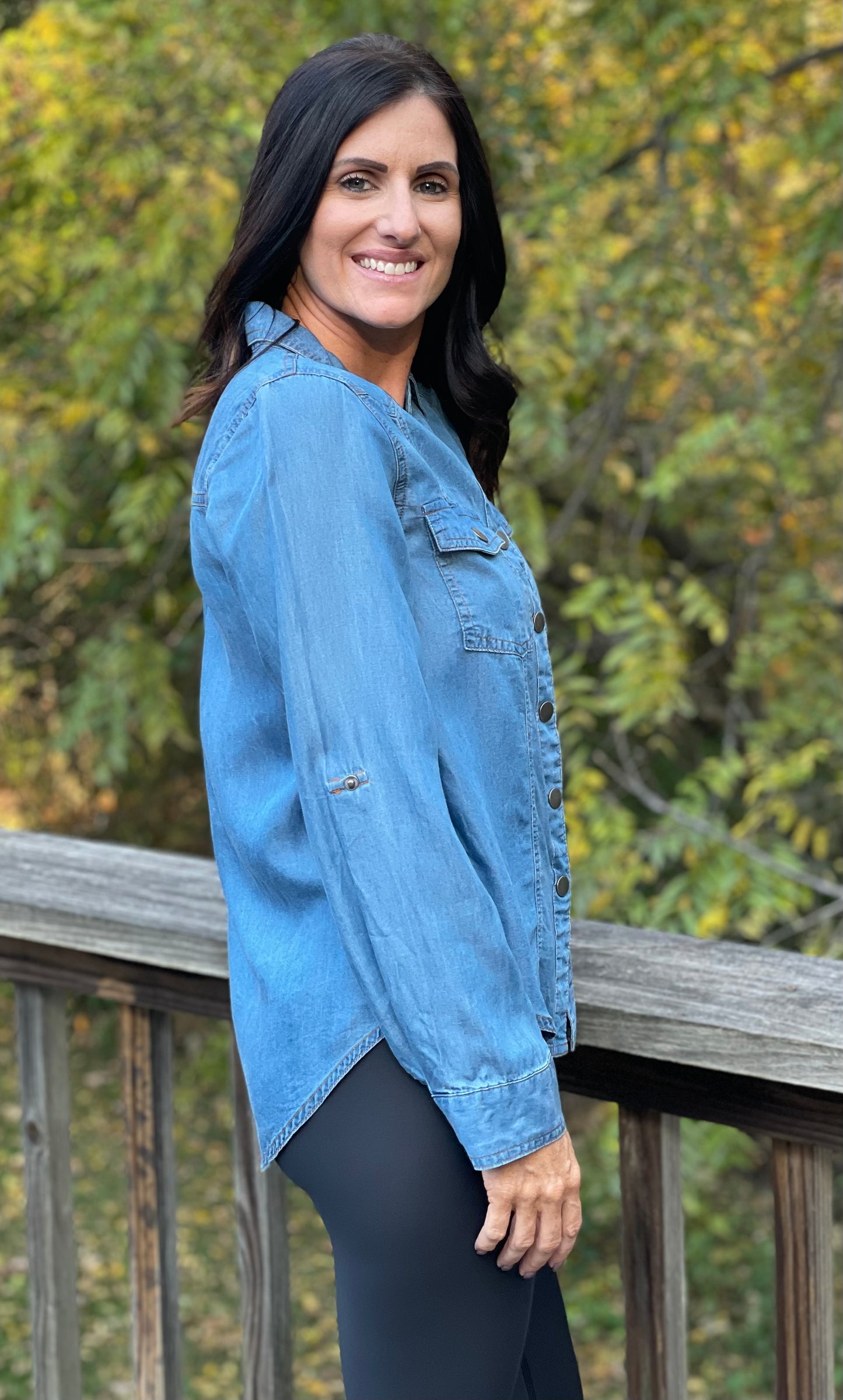 long sleeve denim shirt