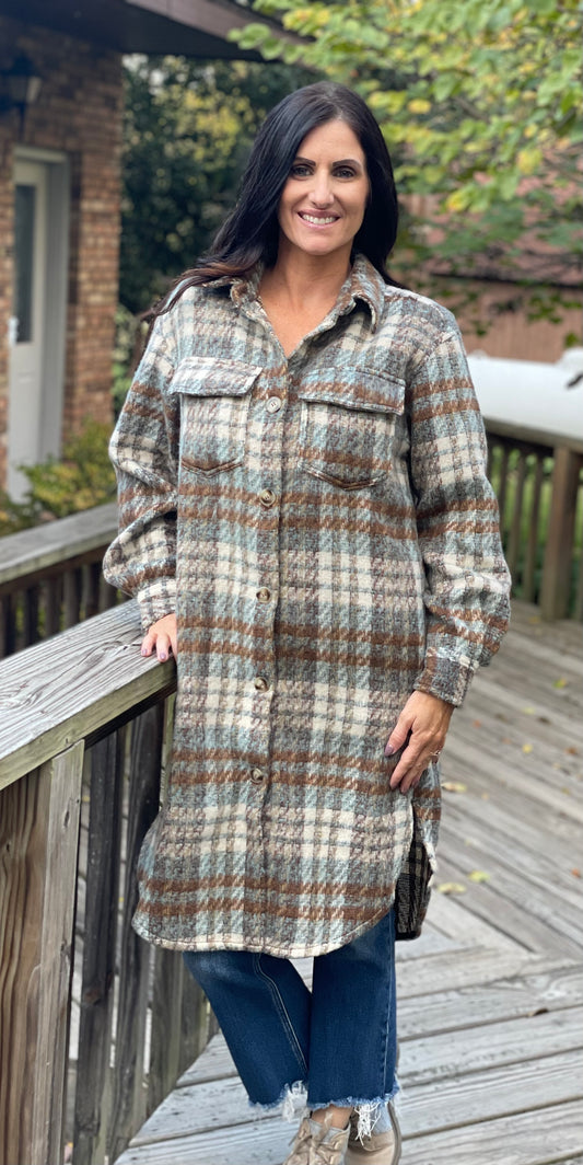 long plaid coat