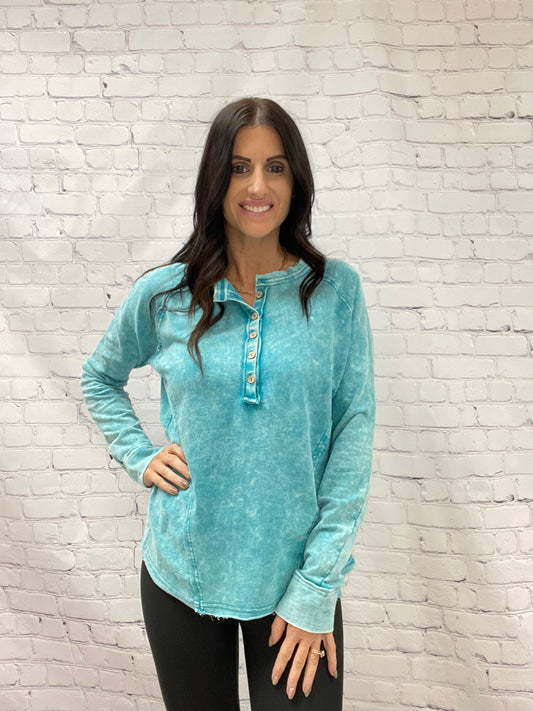 Teal/ long sleeve shirt