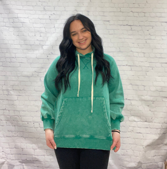 Green Acid Wash Sweatshirt