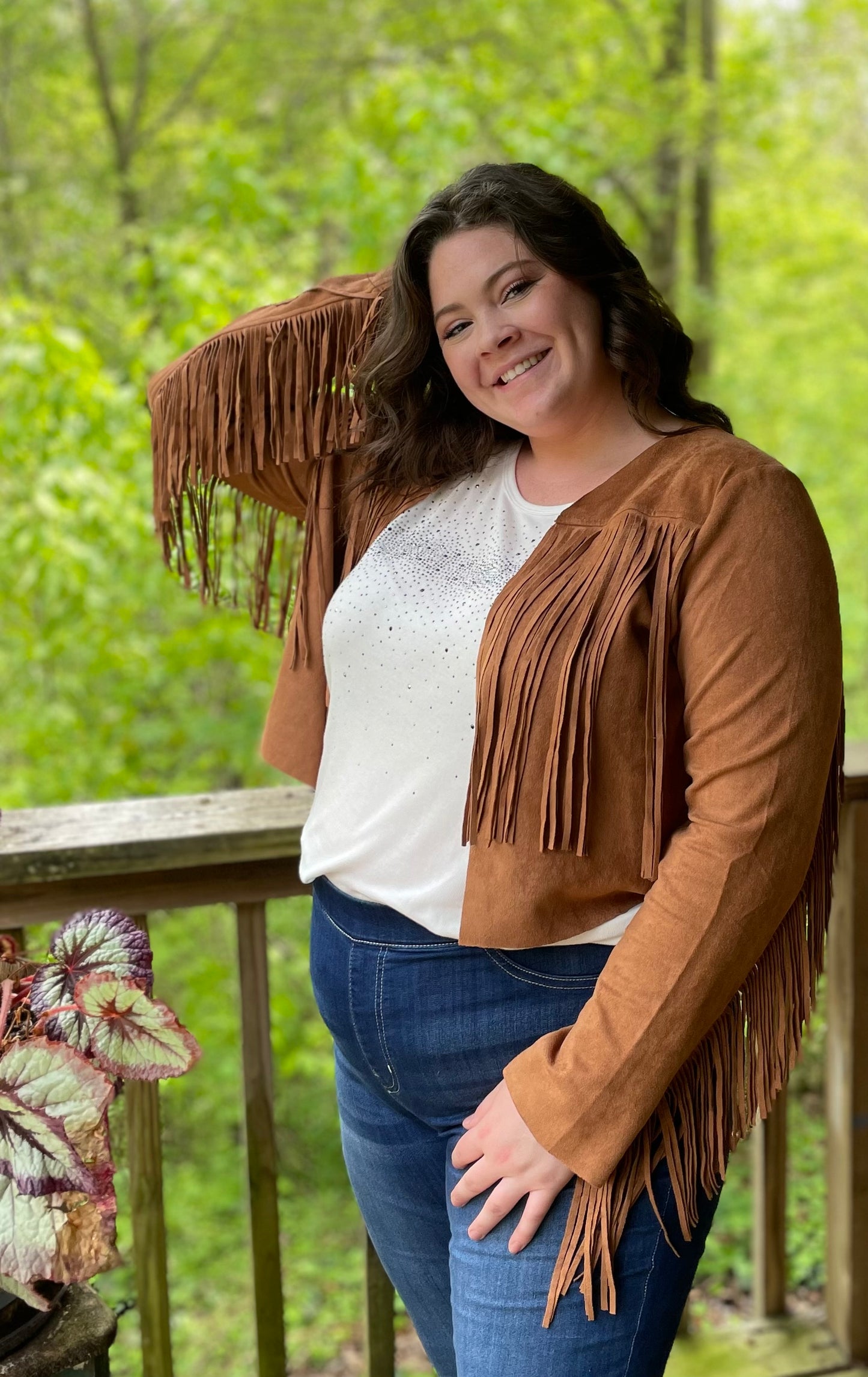 fringed cropped jacket