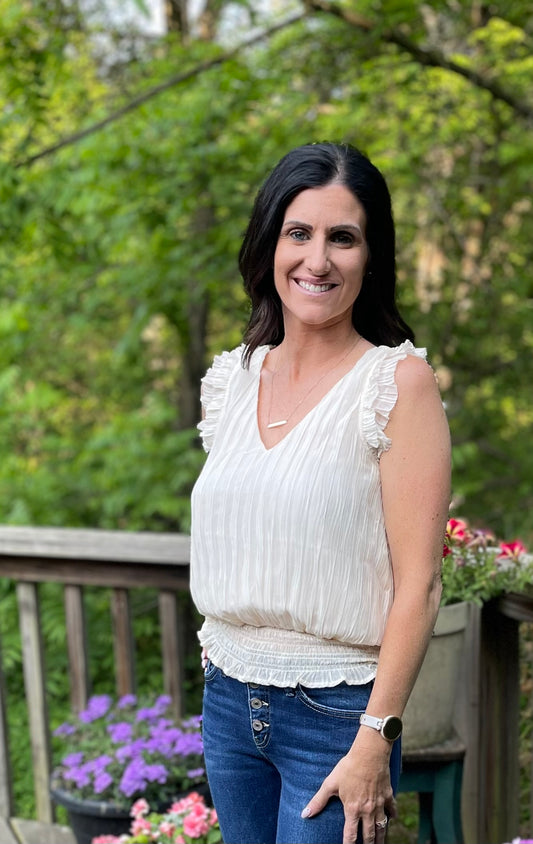 Ivory Crinkle Blouse