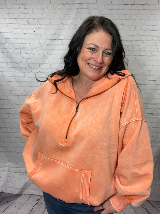 Peach 1/4 Zip Pullover