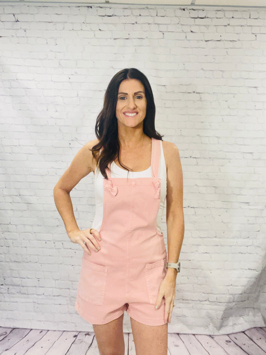 Rose Colored Denim Romper