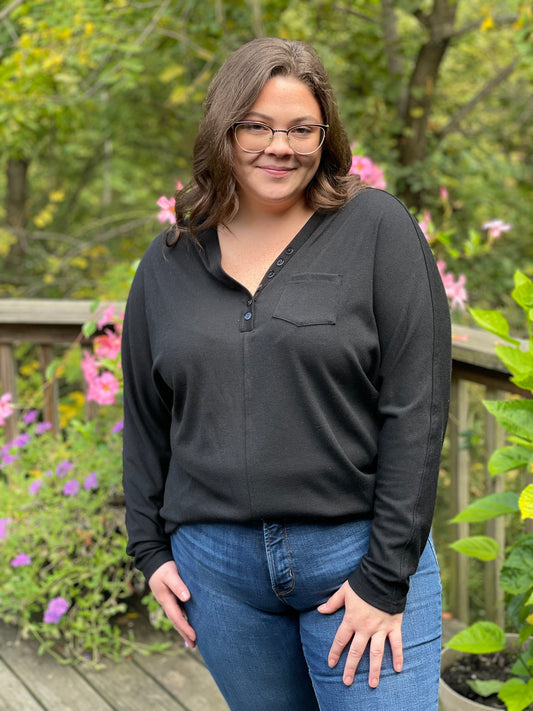 BLACK V NECK SHIRT