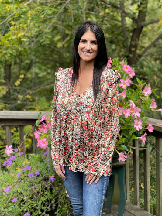 floral print blouse