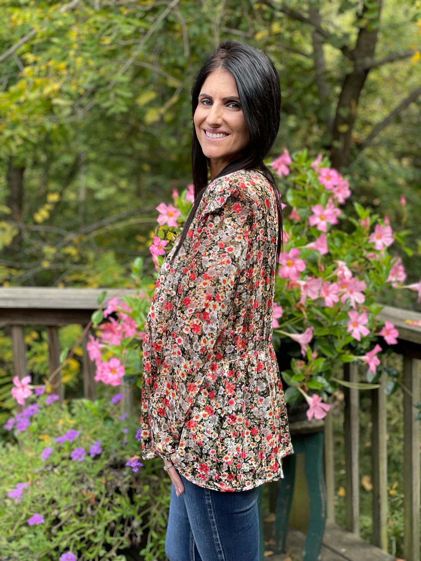 floral print blouse