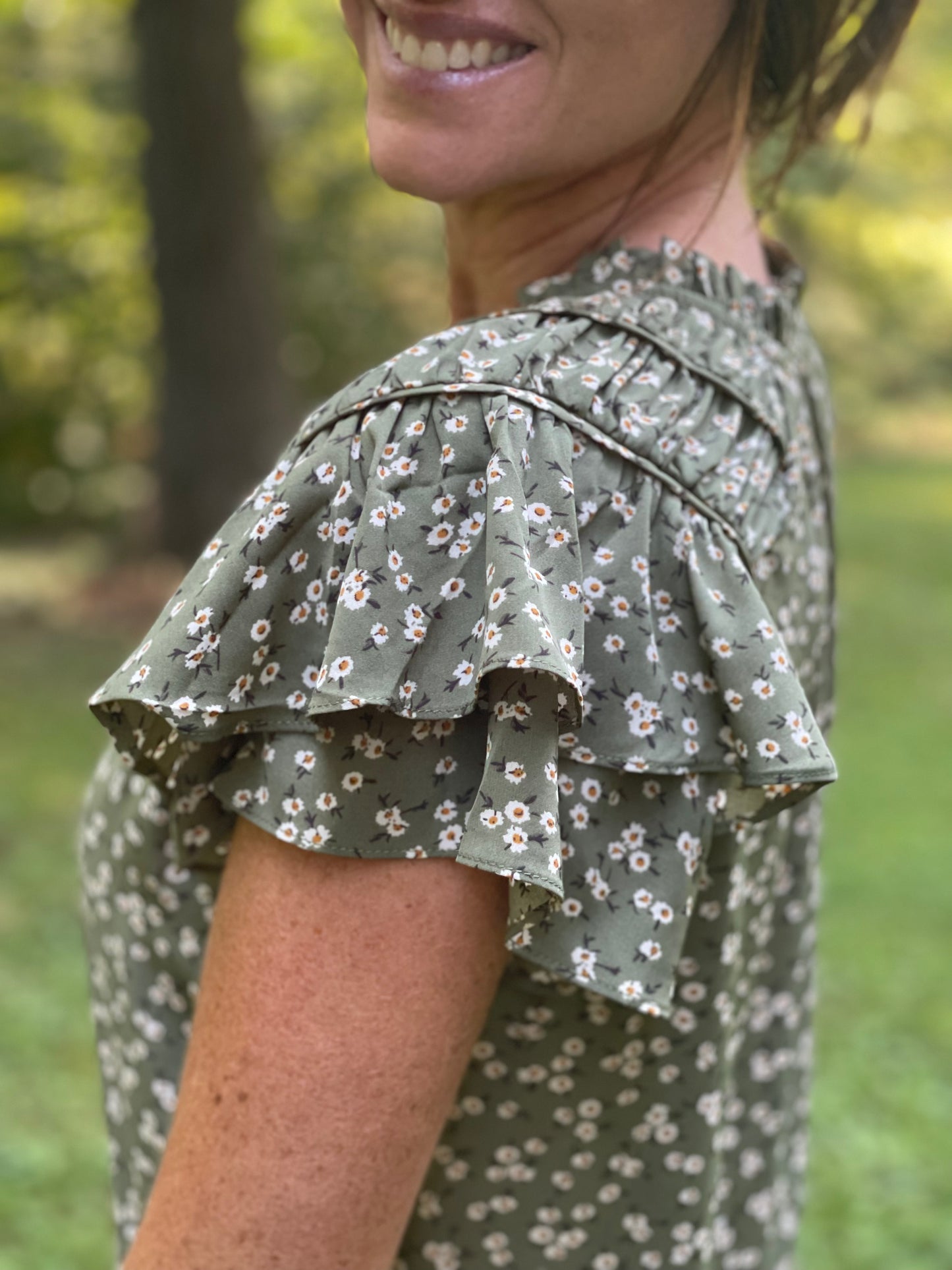 The Olive Bloom Blouse