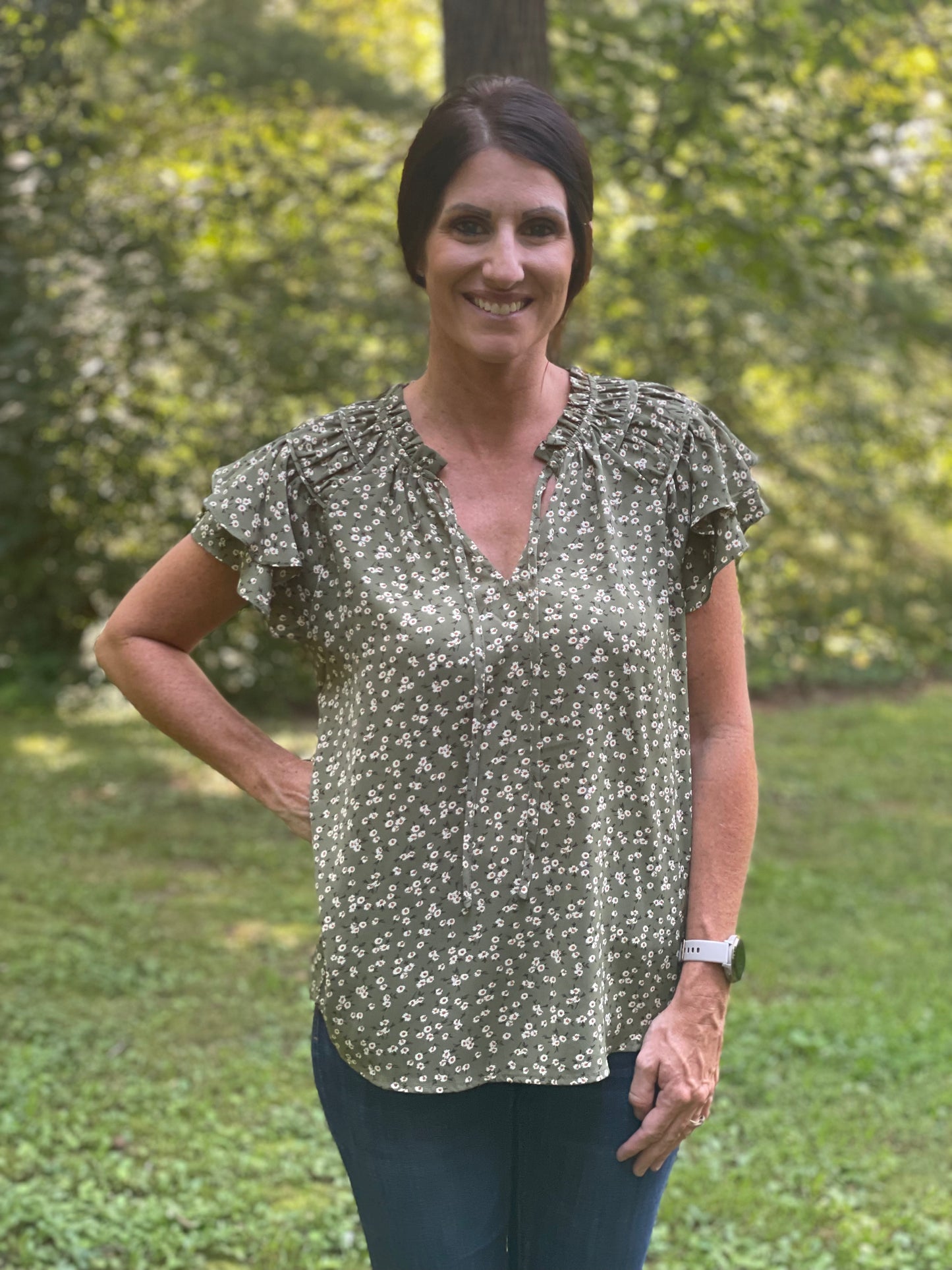The Olive Bloom Blouse