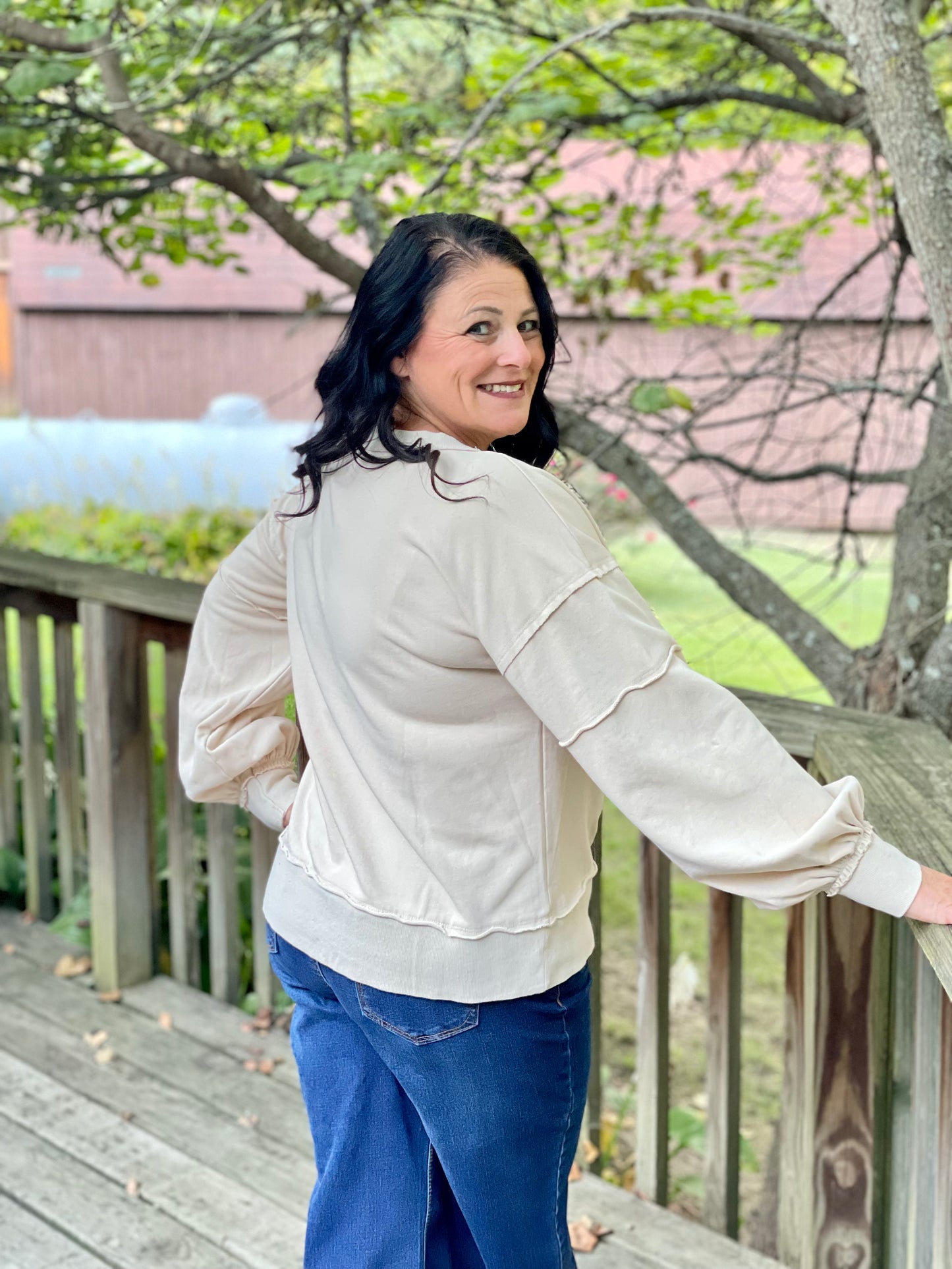 The Oatmilk Button Top