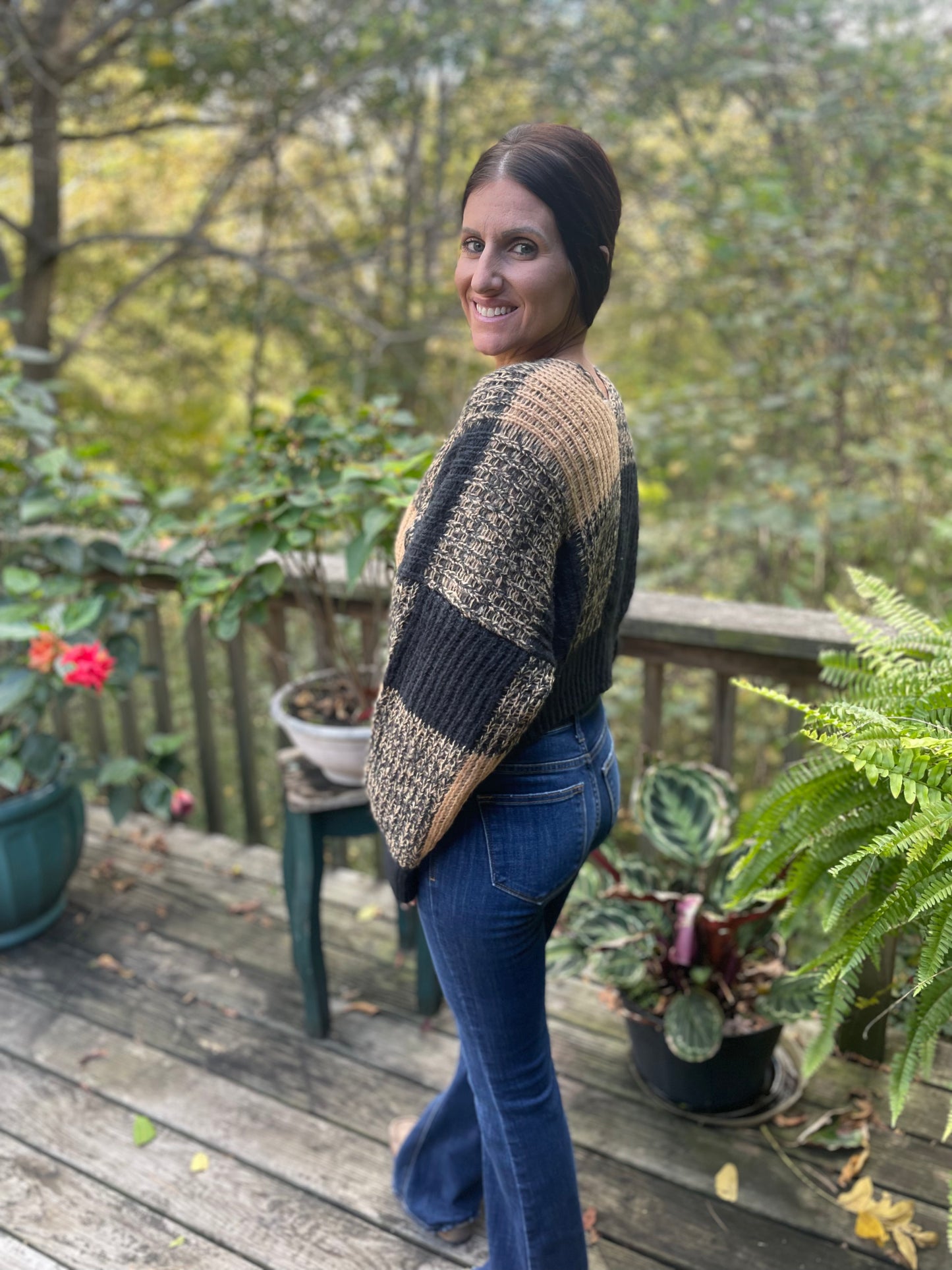 The Caramel Check Cardigan