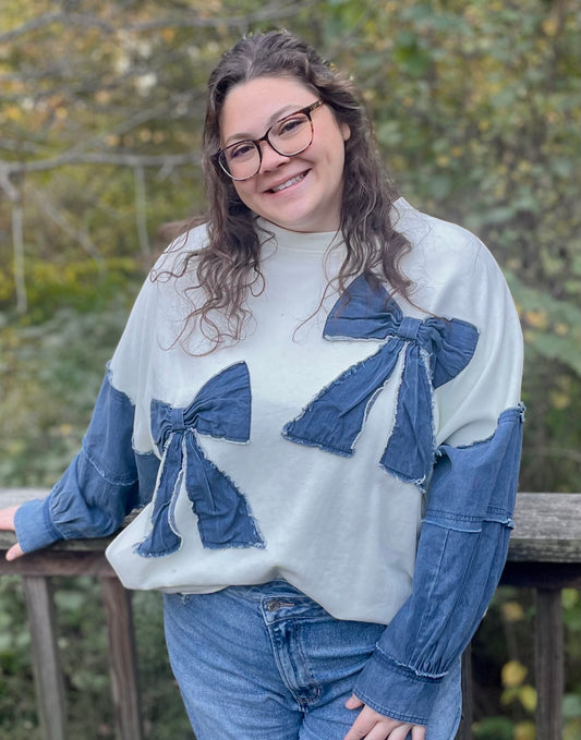 Blue Bow sweatshirt