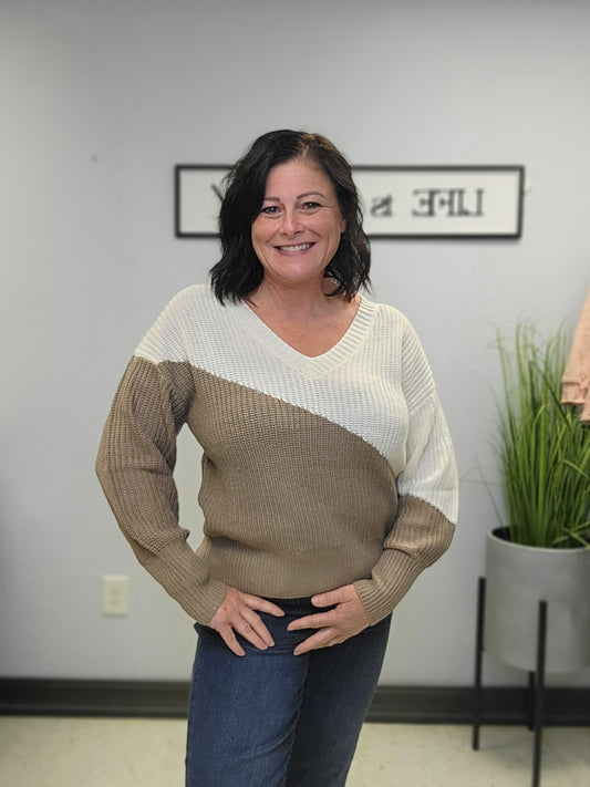 color block sweater