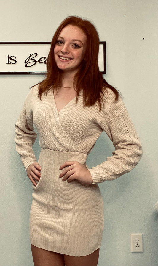 Cream Sweater Dress