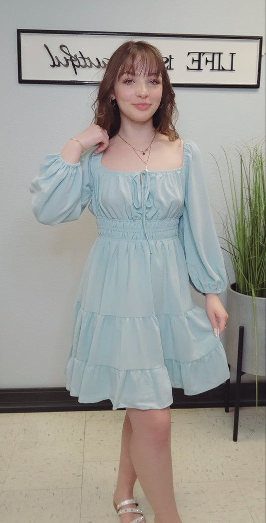 mint tiered dress