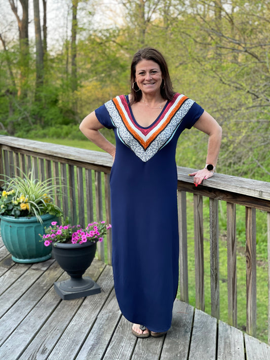 Long blue dress