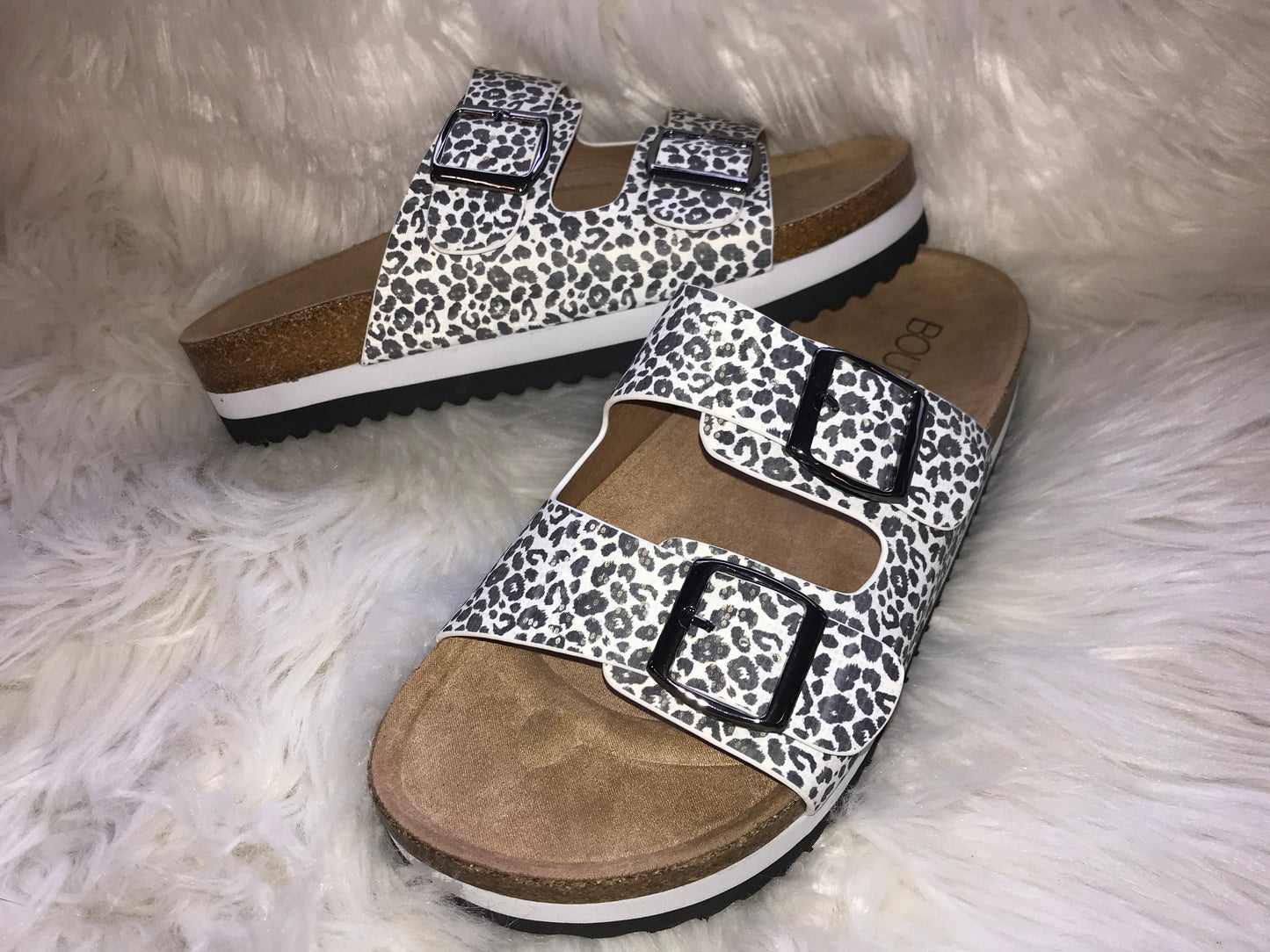 Grey Leopard Sandals