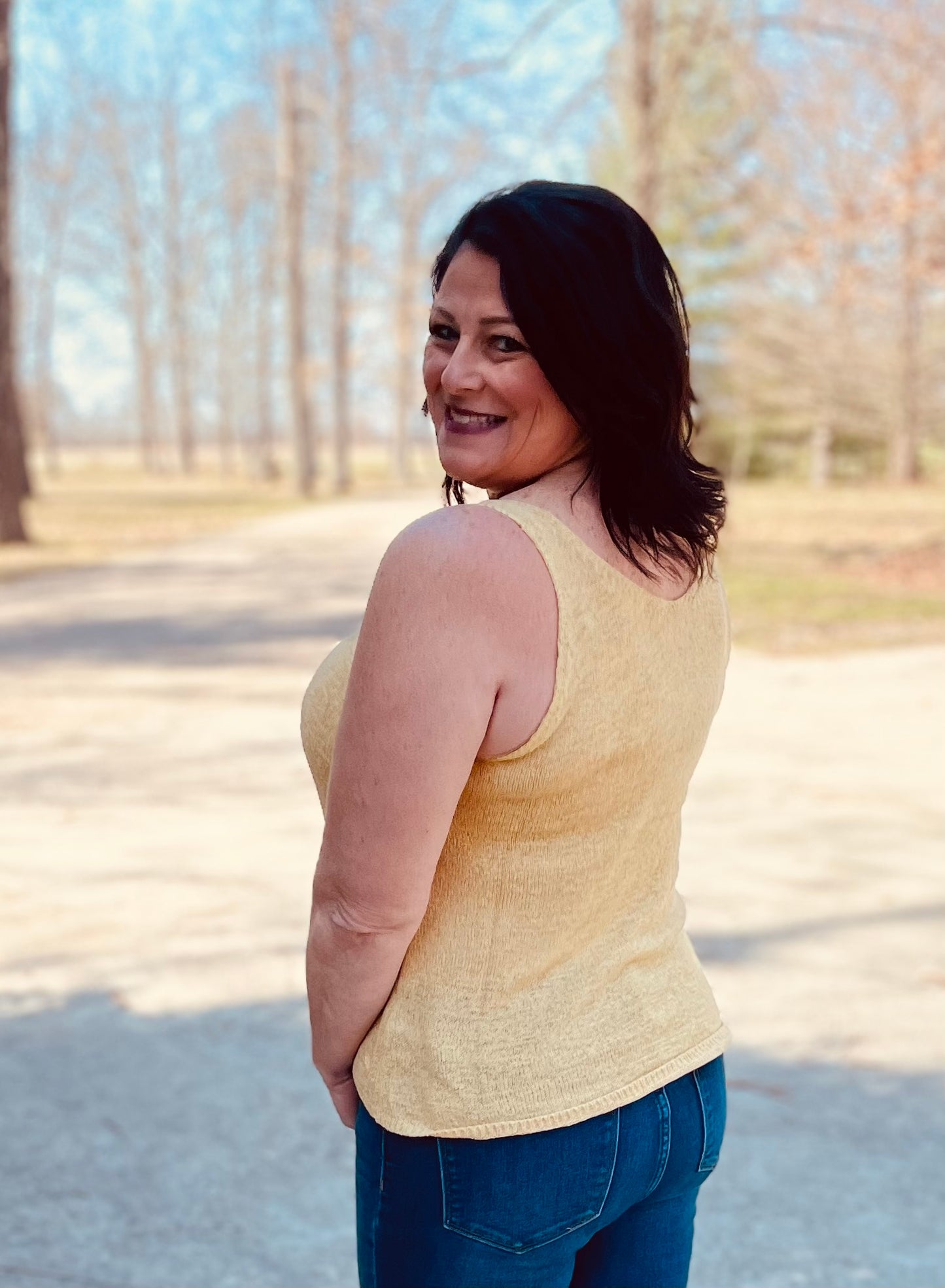 Mustard knit tank