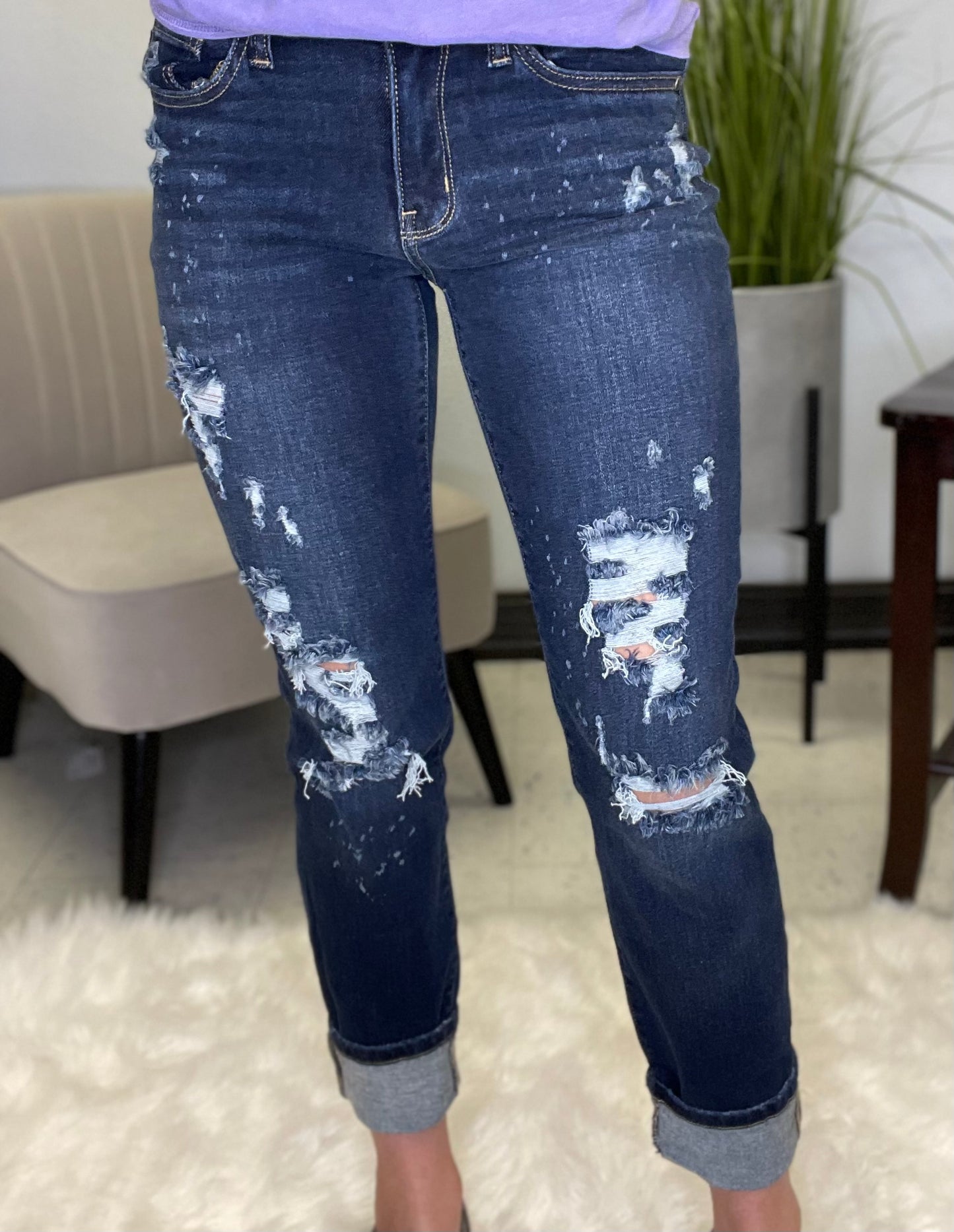 Judy Blue bleach splashed jeans