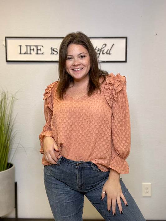 Ruffled dotted blouse