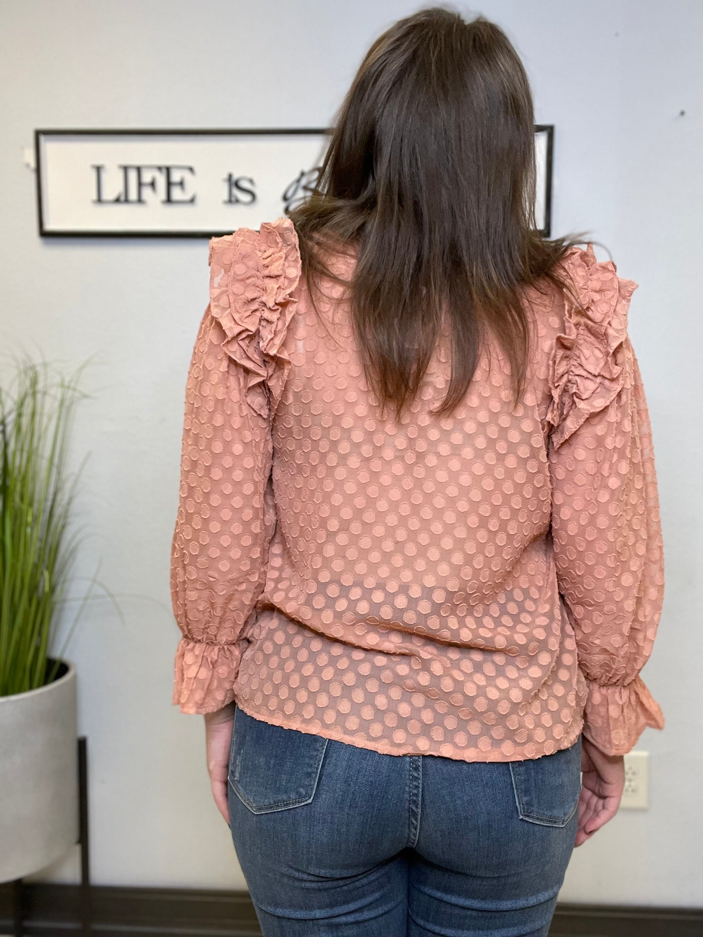 Ruffled dotted blouse